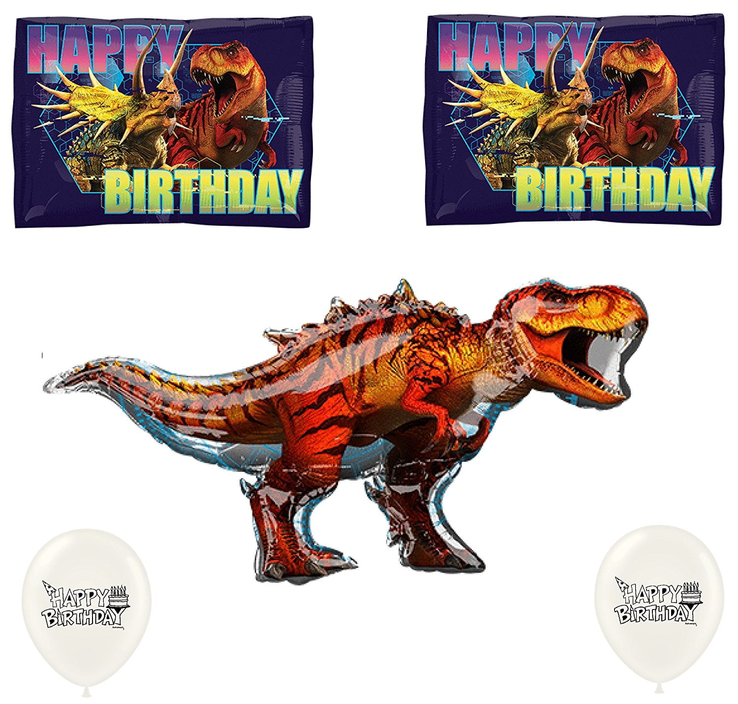 Mini Orange T-Rex Dinosaur Shaped Foil Balloon Jurassic World Animal Theme Party