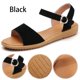 thumbnail image 5 of Sandalias Planas Wdftyju Ante Suela Canalé Antideslizantes Negro 41, 5 of 9