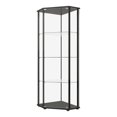 thumbnail image 2 of Zenobia Glass Shelf Curio Cabinet Clear and Black, 2 of 2