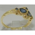 thumbnail image 4 of British Made 14k Yellow Gold Real Genuine Sapphire Womens Cluster Engagement Ring - Size 6, 4 of 5