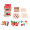 thumbnail image 2 of Kit De Caja De Permanencia De Objetos, Clasificación De Formas, Desarrollo Motor Fino, Madera De Haya, Educativo, 4 En 1, Juego De Madera Para Interiores, 2 of 7