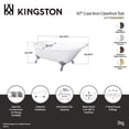 thumbnail image 4 of Aqua Eden VCT7D6630NF7 67-Inch Cast Iron Classic Flat-Rim Single Slipper Clawfoot Tub (7-Inch Faucet Drillings) in White/Brushed Brass, 4 of 5
