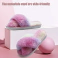 Ginisom Girls Fuzzy Slippers Kids Open Toe Cross Band Fluffy House