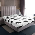 thumbnail image 4 of Erosebridal Bed Sheet Set Twin Dinosaur Sheet Set, Jungle Animal Fitted Sheet Teens Bedroom Decor, Black White Wildlife Dion Flat Sheet Bed Set 3 Pcs with 1 Pillow Case, 4 of 4