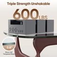 thumbnail image 6 of Cottinch 50" Triangle Glass Coffee Table with Wood Base for Living Room Office, Dark Walnut, 6 of 12