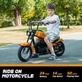 thumbnail image 3 of NEECHIPRO 24V Ride on Electric Dirt Bike for kids, 250W Motorcycle with Key Start,14 MPH, For Age 13+,Orange, 3 of 7