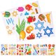 thumbnail image 3 of KAKOWELY hojas de calcomanías decorativas para ventana de fiesta de Hanukkah, calcomanías de Hanukkah para ventana, 3 of 5