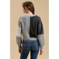 thumbnail image 2 of Blu Pepper Women's Patchwork Cable Knit Cardigan, 2 of 5