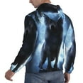 thumbnail image 6 of Naloa Night Scene of Wolves Men's Casual Hooded Collar Drawstring Hoodies Pullover Sweatshirts Casual Long Sleeve Shirts-4X-Large, 6 of 7