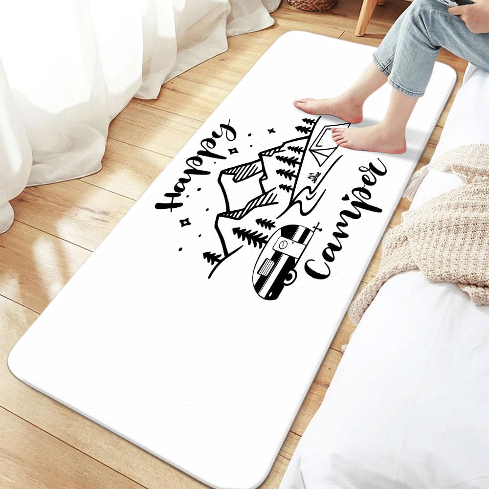RV Bathroom Rugs, Camper Bath Rug, Travel Trailer Camping Theme Contour Mat and Toilet Seat Cover, Super Soft Non-Slip Bath Mats for Bathroom Floor, Kitchen,Tub and Shower Room