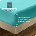 thumbnail image 6 of Bare Home Luxury Bed Sheet Set - Premium 1800 Collection - 6 Piece - King, Turquoise, 6 of 7