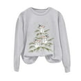 thumbnail image 4 of UngA Christmas Womens Sweatshirt Xmas Holiday Long Sleeve Tops Funny Crewneck Snowman Graphic Pullover Sweatshirt Womens (Light Gray,M), 4 of 6
