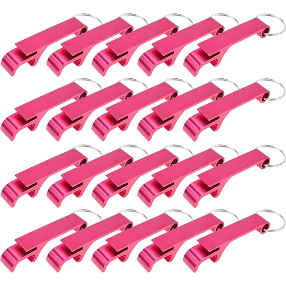 20 Pcs Antler Design Bottle Opener Keychain Pendants, Aluminum Portable Keyring Beer Bottle Opener Pocket Small Bar Claw Beverage Multi-functional Tool, Fuchsia