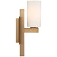 thumbnail image 5 of Possini Euro Design Ludlow Modern Wall Light Sconces Set of 2 Burnished Brass Hardwire 4 1/2" Fixture White Glass for Bedroom Bathroom Vanity Reading, 5 of 8