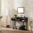 thumbnail image 4 of Allora Wood Table Top Cutout Writing Desk in Espresso, 4 of 4