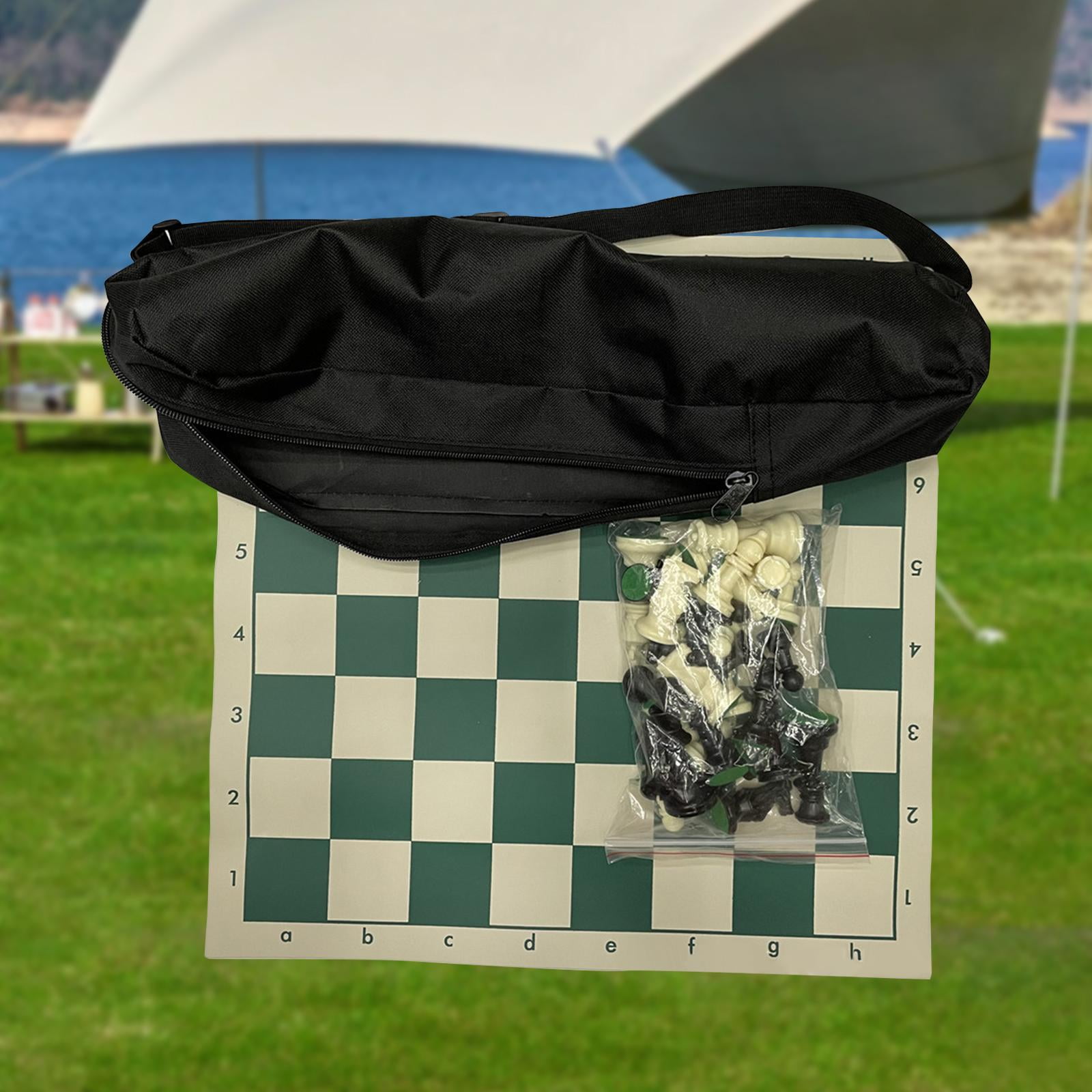 MERIGLARE Portable Chess Set,Deluxe Chess Set,Combination with Storage Bag,Roll up Chess Board Game Set,Chess Pieces for Travel Outdoor L