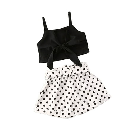 

CIYCuIT Toddler Baby Girls Summer Floral Shorts Set Sleeveless Crop Tops + Bowknot Flower Pants 2Pcs Outfits