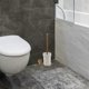 thumbnail image 2 of Antique Brass Bathroom Toilet Brush Set Holder Brush With Ceramic Cup, 2 of 5