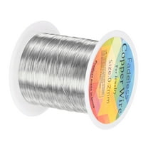 0.2mm Jewelry Wire, 32 Gauge 328FT Craft Wire Copper Beading Wire for Jewelry Making/Planting/Weaving/DIY Crafting, Soft Metal Wires [100M, Silver White]