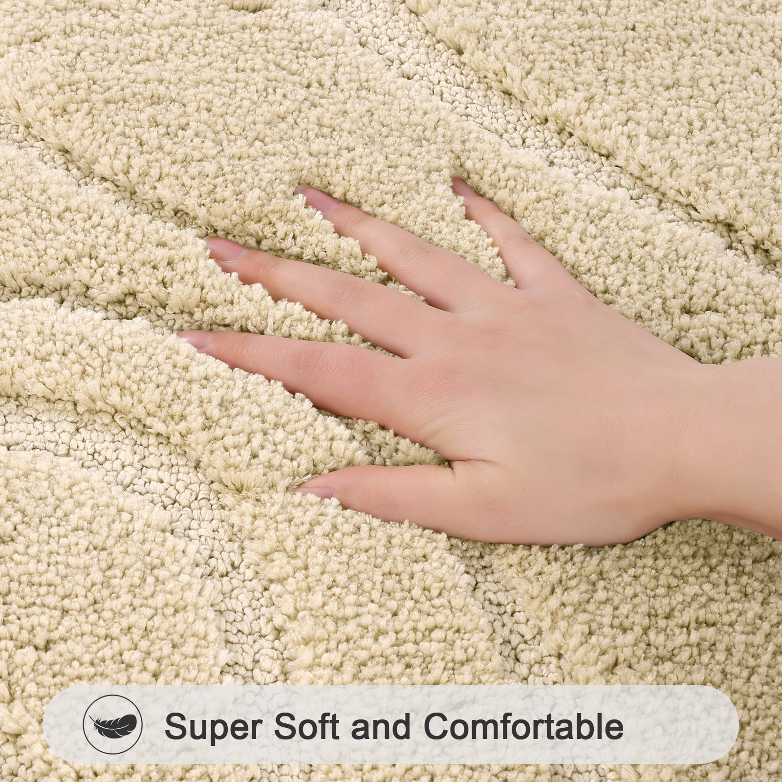 Ileading Bathroom Rugs Sets 4 Piece, Super Soft and Absorbent Non Slip Microfiber Toilet Bathroom Mats