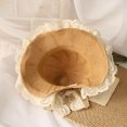 thumbnail image 3 of Pudcoco Toddlers Straw Hat Lace Decoration Outdoor Sun Protection Bucket Cap, 3 of 5