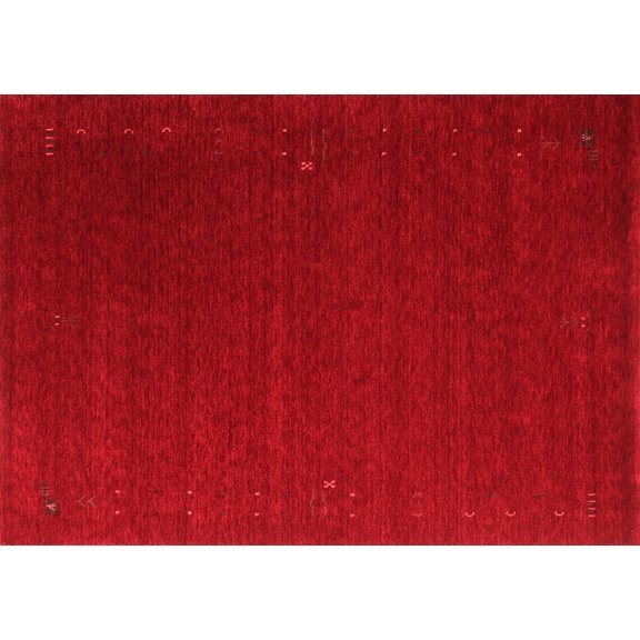 Ahgly Company Indoor Rectangle Abstract Red Contemporary Area Rugs, 4' x 6'