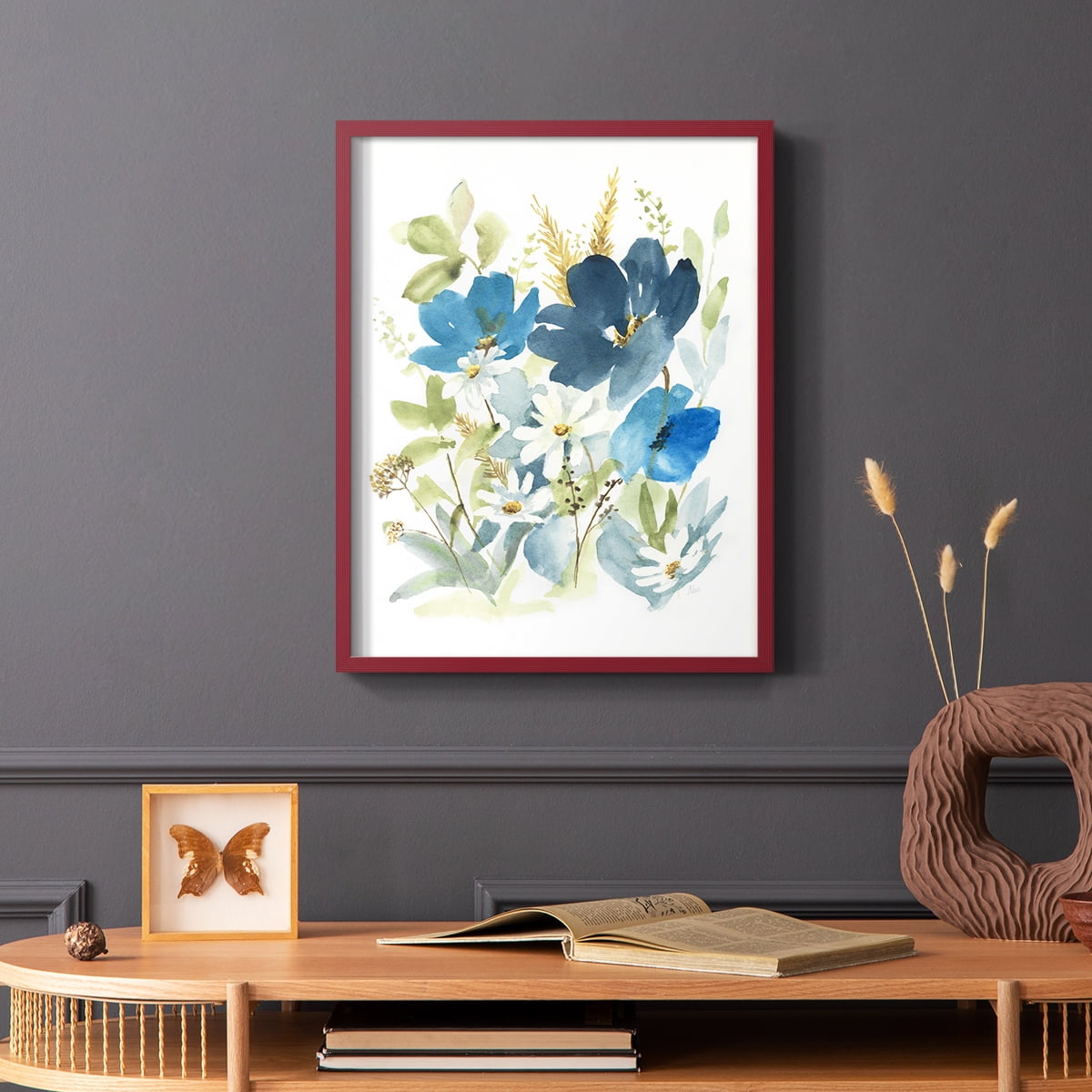 Wild Medley II Framed Print in Red Solid Wood 11 x 14 Framed Print