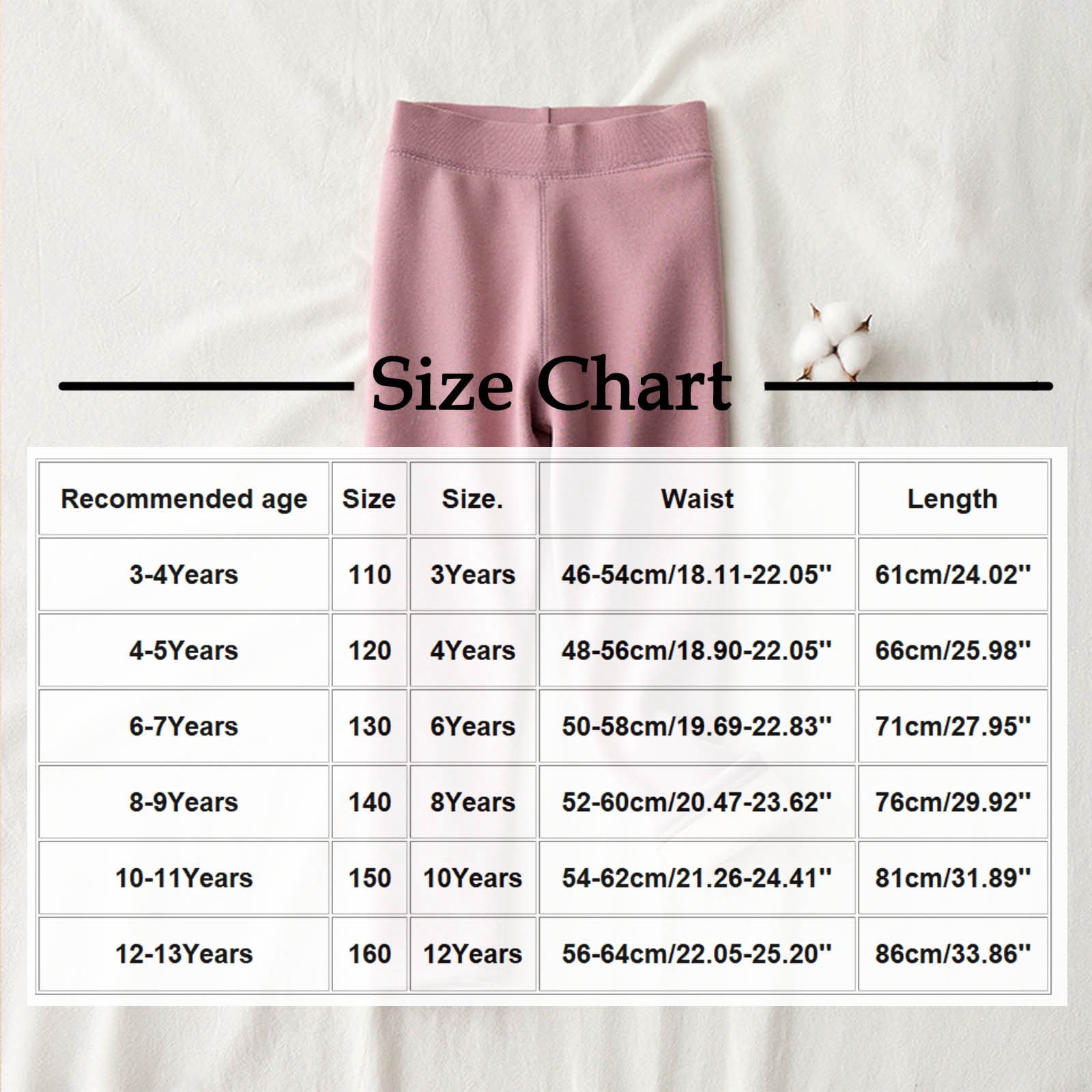 Leggings Polaire Fille Hiver Chauds - Doublés Fleece Thermiques Épais Taille Haute Elastiques