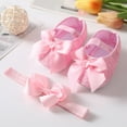 thumbnail image 2 of Gyratedream Infant Baby Girls Sweet Embroidery Soft Soled Princess Shoes with Big Lace Bowknot for 0-18M, 2 of 8
