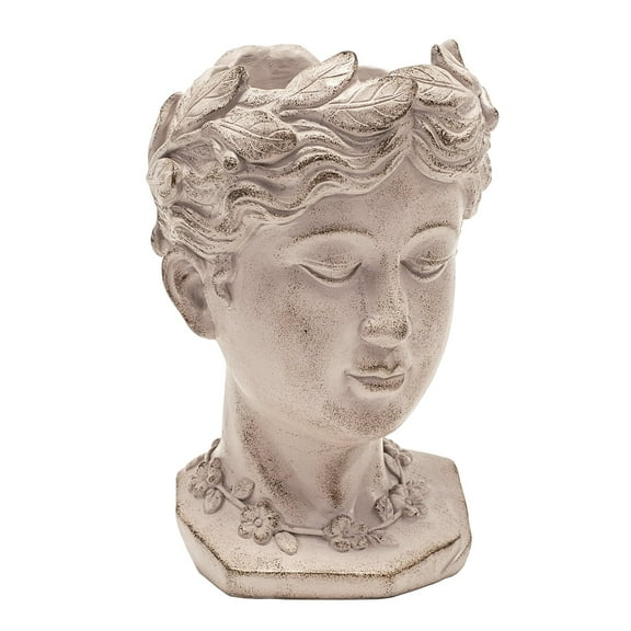 Direct Gardening Greek Goddess Head Resin Planter, Add a Classic Feel to Your Garden