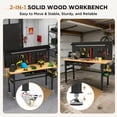 thumbnail image 5 of S-HOME Heavy Duty 60 Inch Workbench with Solid Wood Top and Adjustable Height, 2000 lbs Capacity Garage Table for Home Use, 5 of 8