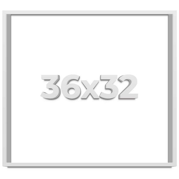 36x32 Shadow Box Frame White | 1 Inches Deep Real Wood Contemporary Shadowbox Display Frame | UV