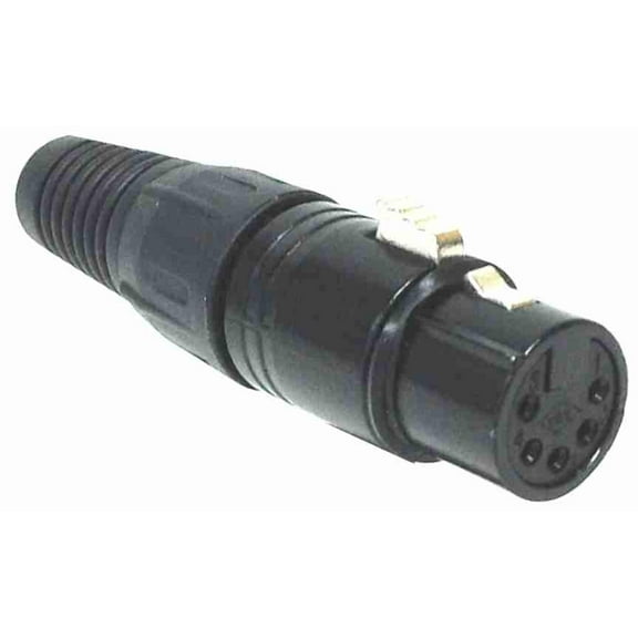 5 pin Female XLR Connector - Black