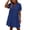 Dark Blue, variant on Women's Short Sleeve V Neck Mini Dress, Eyelet Embroidery Tiered Ruffle Casual Summer Dress for Daily & Beach