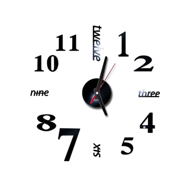 House with A Clock in the Walls 3D Diy Roman Numbers Acrylic Mirror Wall Sticker Clock Home Decor Mural Decals Stick on Mirrors for Wall Decor Acrylic Mirror Wall Stickers