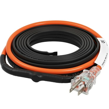BENTISM Self-Regulating Pipe Heating Cable 5W/ft w/ Built-in Thermostat 24 Feet