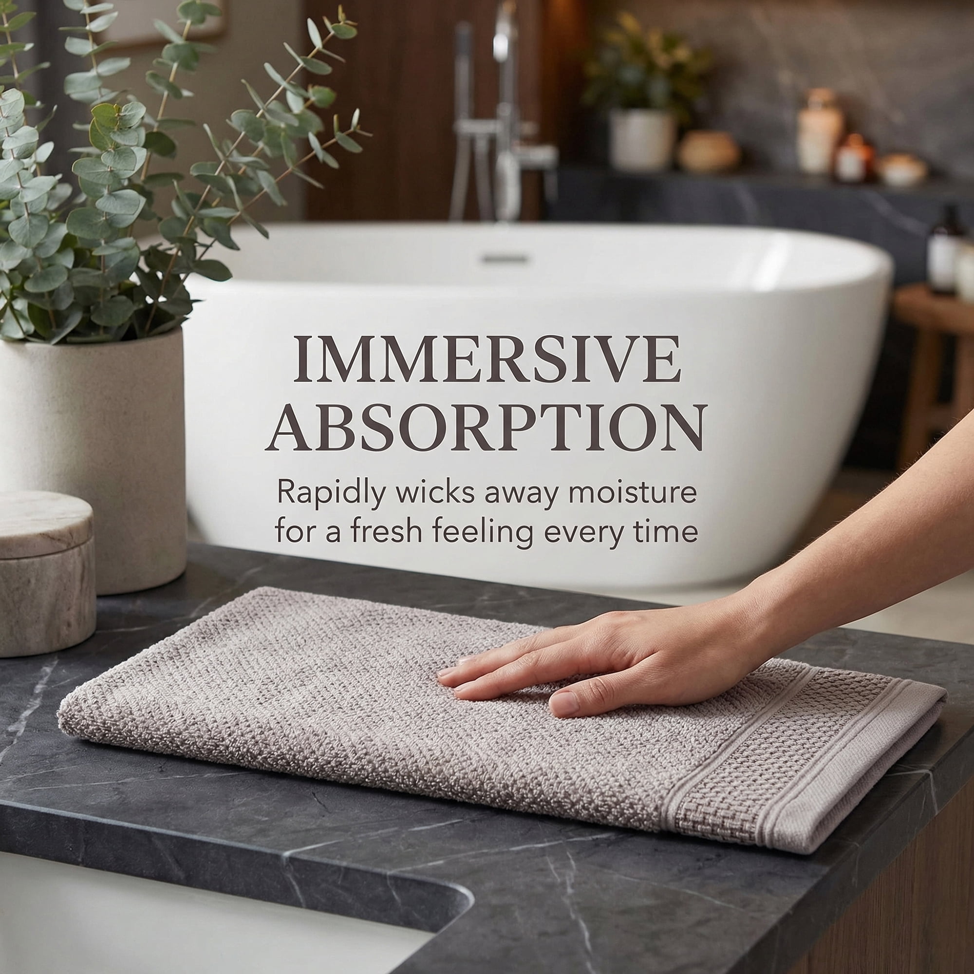 Unique Bargains Cotton Waffle Textured Hand Towels Brown 2pcs 29" x 13"