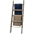 thumbnail image 3 of MyGift Vintage Solid Wood Towel Rack with Silver Metal Legs, Gray, 3 of 7