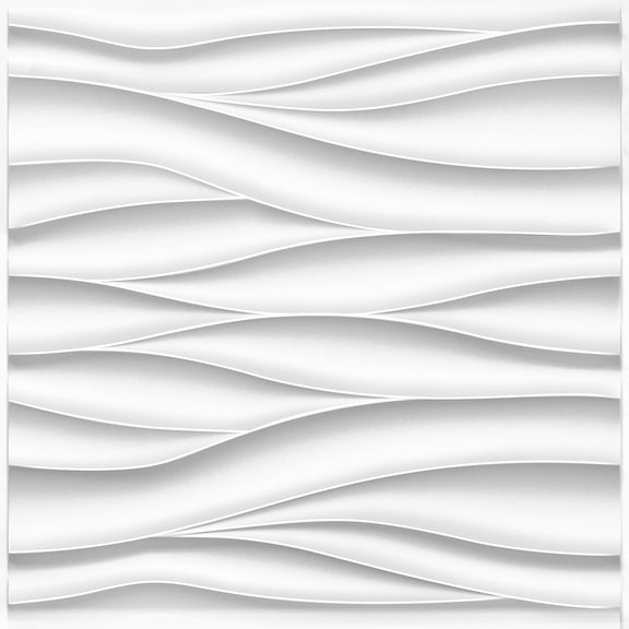 Wall Panels for Interior Wall Decor, White 3D Wall Panels Accent Wall, Paintable 3D Wall Decor Covering Panels for Living Room Bedroom, Pack of 12 Tiles