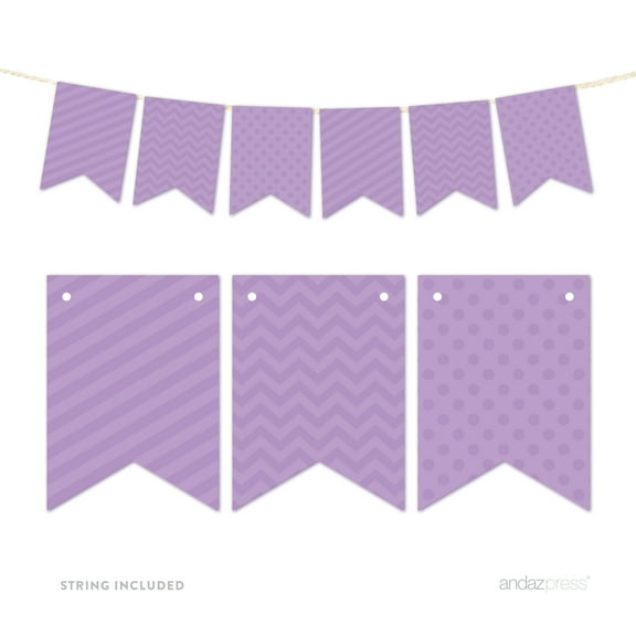 Lavender Hanging Pennant Banner Party Garland Decor