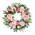 thumbnail image 3 of Corona artificial para puerta, corona de primavera, decoración de mesa, decoración de pared, decoración de ventana. Rosa, 3 of 8