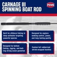 thumbnail image 2 of Penn Carnage III Boat Conventional Spinning Fishing Rod, 7’, Loads 20 – 40 Lbs, Black, 2 of 9