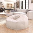 thumbnail image 3 of Pemberly Row Modern Oversized Faux Fur Bean Bag Chair in White, 3 of 9