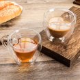 thumbnail image 3 of Set of 2 Pack Creative Heart Shape Design Double Layer heart Cup with Handle milk cup tea and coffee mugs for Lovers Coffee Afternoon Tea (80ml), 3 of 5