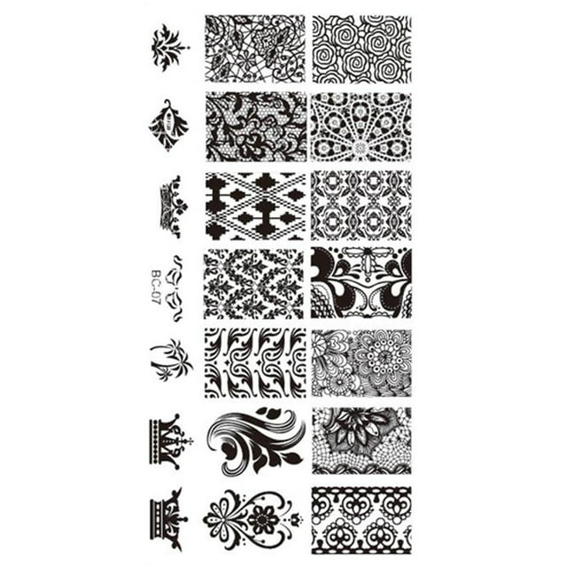 Baohd Lace Stamper Nails Art Stamp Stamping Nail Template Flowers Image Printer Plate