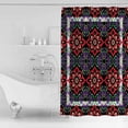 thumbnail image 4 of Red Purple Green Boho Shower Curtains for Bathroom Waterproof Fabric Bath Curtains Decor Bath Tub Curtain Ethnic Abstract Geometric Art Decorative Shower Curtain Sets with 12 Hooks, 72x72 Inch, 4 of 6