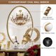 thumbnail image 2 of Espejo de pared ovalado para baño, 26 x 39 pulgadas, marco de abalorio de metal dorado envejecido, espejo decorativo para recámara, sala de estar, entrada, 2 of 13