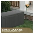 thumbnail image 5 of SONGMY 100 Gallon Waterproof Large Resin Deck Box Indoor Outdoor Lockable Storage Container for Patio Furniture Cushions Garden Tools (100 Gallon, Grey), 5 of 8