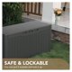 thumbnail image 5 of KWUXIN 100 Gallon Waterproof Large Resin Deck Box Indoor Outdoor Lockable Storage Container for Patio Furniture Cushions Garden Tools (100 Gallon, Grey), 5 of 5
