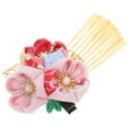 thumbnail image 3 of BRIGHTFUFU Pinzas para el cabello de estilo japonés Horquillas para el cabello hechas a mano Pasador en forma de flor Mujeres Tocado Kimono Accesorios Rosa, 3 of 8